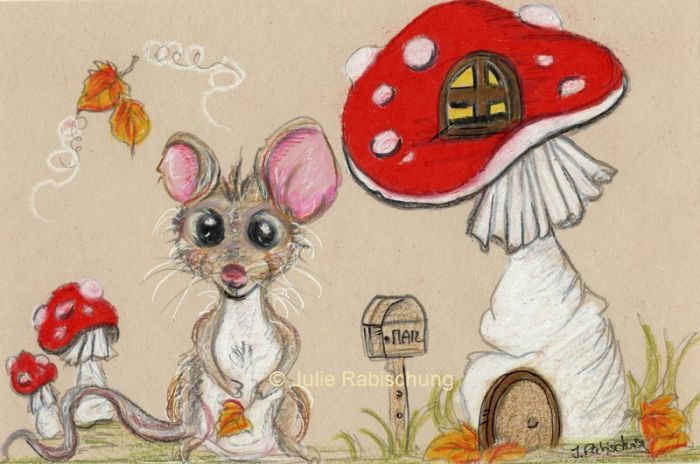 the little mouse and her toadstool house by Julie Rabischung